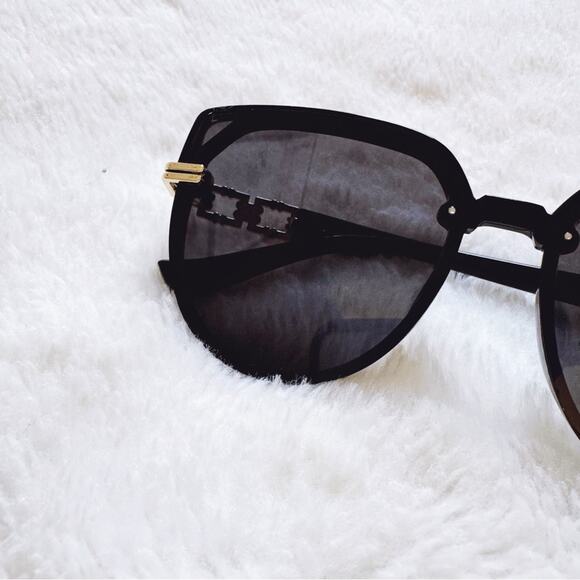 Genevieve Black Rimless Polarized Sunglasses - Picture 2 of 10